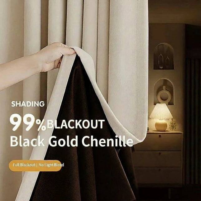 Super Soft Chenille Blackout Curtains – Custom Size & High Blackout