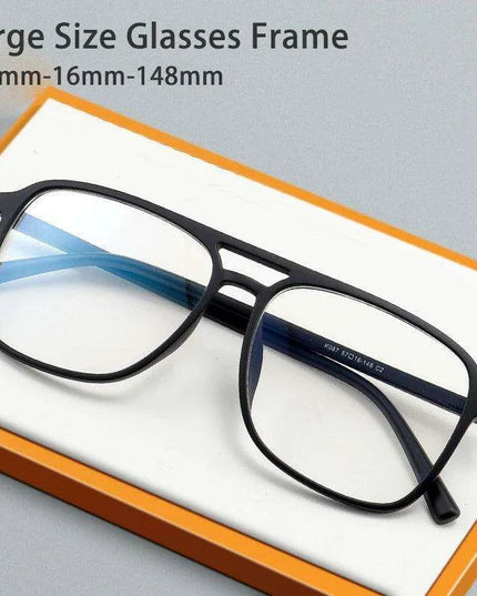 Retro Oversized Black Glasses with Clear Frame - Lightweight TR90 Construction