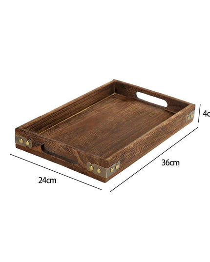 Charming Rustic Wood Serving Tray with Comfortable Handles - Ideal Multi-Purpose Centerpiece for Every Gathering