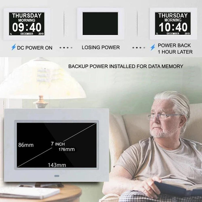 Multilingual Digital Alarm Clock with 12 Reminder Functions – Perfect for Work, Planning, and Senior Support