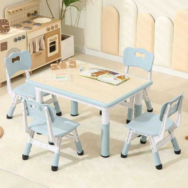 Adjustable Kids Study Desk and Chair Combo - Durable, Space-Saving Furniture for Ages 3-10