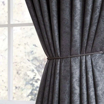 Chic Charcoal Floral Thermal Blackout Curtains - Set of 2 | Energy-Saving Privacy Dividers