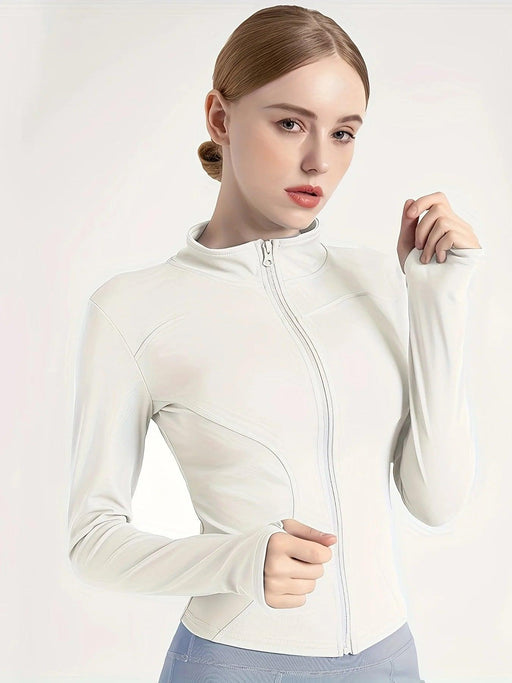 Lightweight Slim Fit Women's Yoga and Running Jacket with Full Zip and Thumb Holes