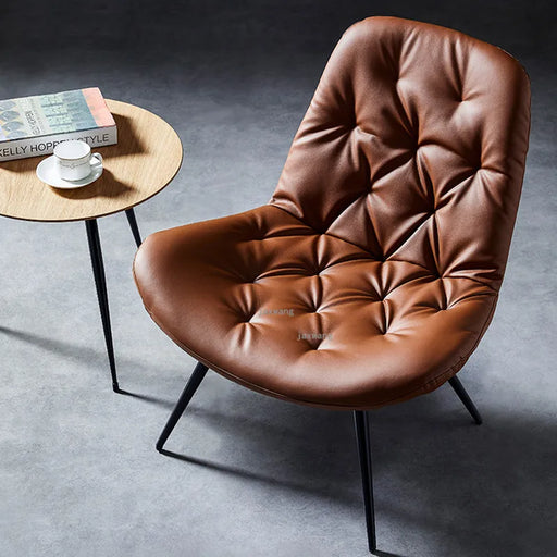 Elegant Scandinavian Leather Single Sofa for Stylish Living Rooms