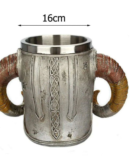 Elegant Skull Resin Beer Mug - Stylish Stainless Steel Chalice for Hot Drinks