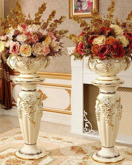 Luxurious European-Inspired Ceramic Floor Vase - Stunning Home Accent for Elegant Interiors