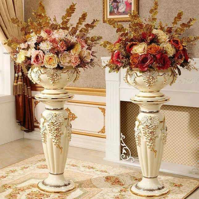 Luxurious European-Inspired Ceramic Floor Vase - Stunning Home Accent for Elegant Interiors