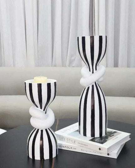 Geometric Knot Resin Candle Holders Set - Stylish Home Decor Accents