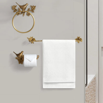 Retro Brass Bird Towel Ring | Perforation-Free Bathroom Wall Hook