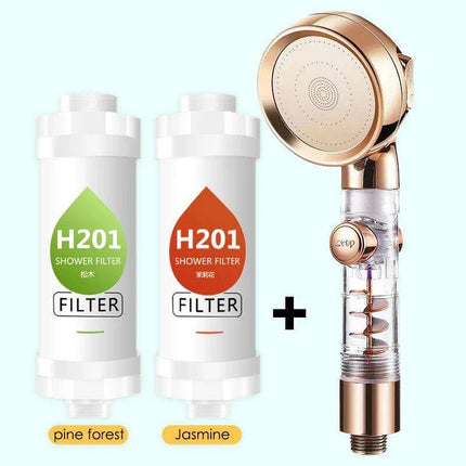 Vitamin C Infused Aromatherapy Spa Shower Head Filter for Hair and Skin Revitalization