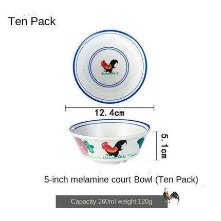 Set of 10 Luxurious Unbreakable Porcelain Noodle Bowls: Elevate Your Dining Experience