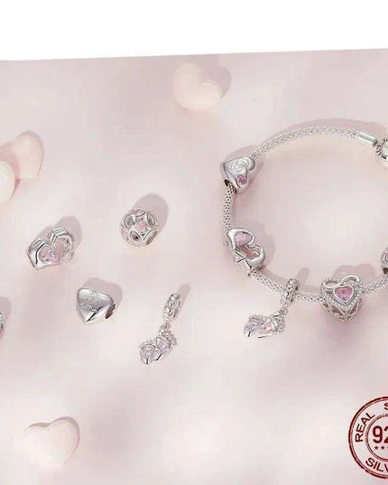 Eternal Bond: 925 Sterling Silver Baby Footprint Heart Charm Pendant