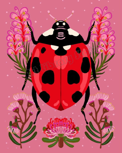 Enchanting Insect Canvas Art: Vibrant Moth and Golden Beetle Decor for a Playful Home