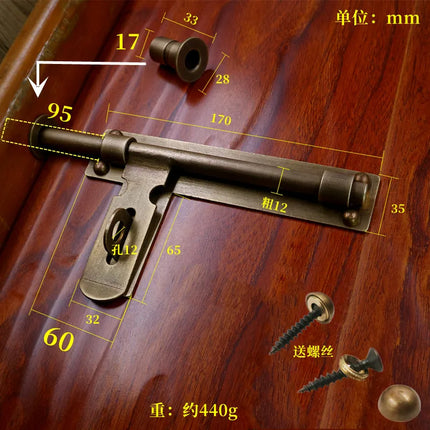 Antique Solid Brass Door Bolt Set Single Door Sliding Latch with Strike Plate & Keyhole Wooden Door Hardware for Furniture antique-solid-brass-door-bolt-set-single-door-sliding-latch-with-strike-plate-keyhole-wooden-door-hardware-for-furniture
