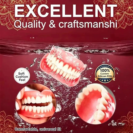 Shop1105480139 Premium Silicone Full-Mouth Dentures Set with Storage B