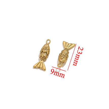 5PCS Stainless Steel Lobster Charms Mermaid Crab Connectors Gold-Plate