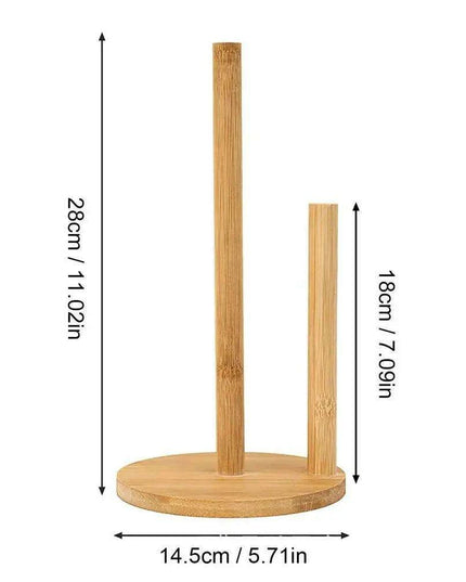 Bamboo Storage Stand for Kitchen and Bathroom - Eco-Friendly Organizer for Paper and Cling Film