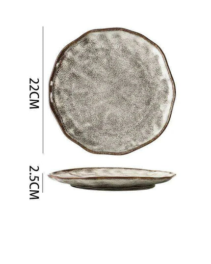 Artisan Hammered Ceramic Dish Set for Sophisticated Dining