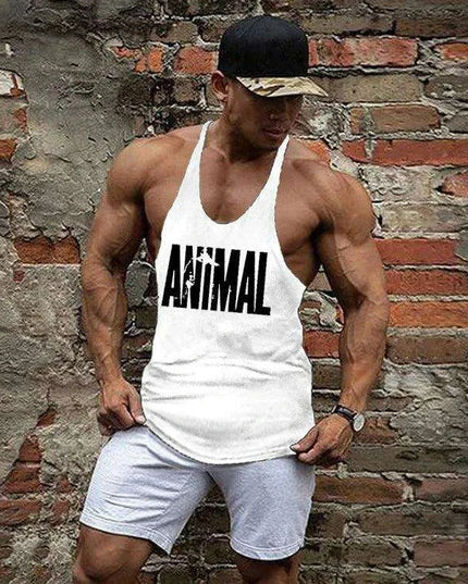 Men's Sleeveless Cotton Tank Top for Bodybuilding and Fitness - Muscle Stringer Vest