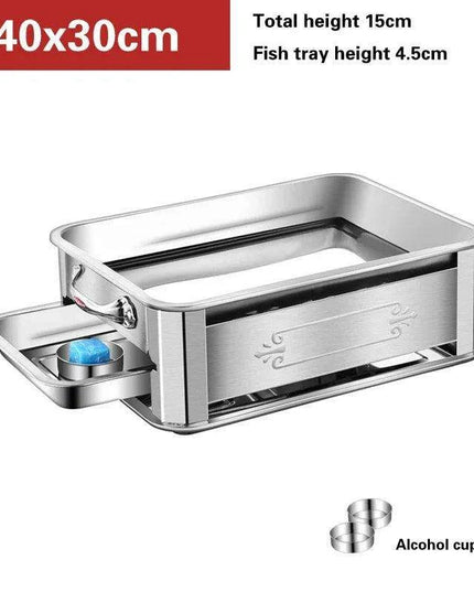 Deluxe Stainless Steel Fish Grilling Kit with Infusion Tray and Korean BBQ Features