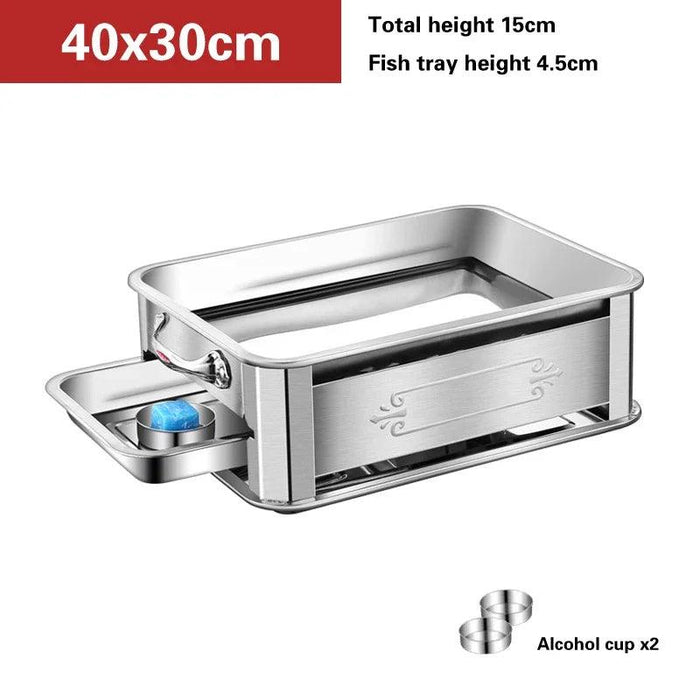 Deluxe Stainless Steel Fish Grilling Kit with Infusion Tray and Korean BBQ Features