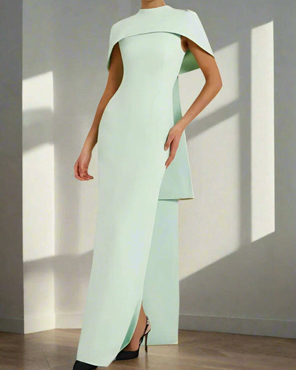 DEAT Customizable Slim Fit Evening Gown with Elegant Shawl - Summer 2024 Collection for Women, Model 35Z762