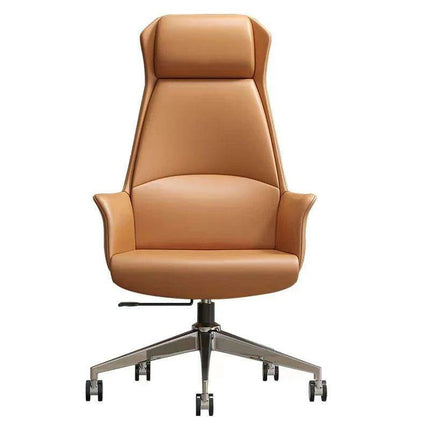 Luxury Nordic-Inspired Executive Leather Office Chair with Swivel and Recline