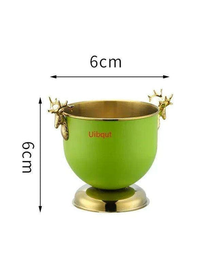 Majestic Deer Head Ice Bucket: Luxurious European Charm in Dual-Tone Design