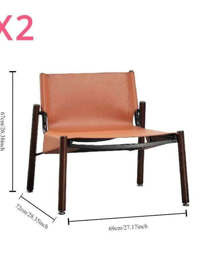 Designer Light Luxury Saddle Leather Lounge Chair