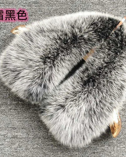 Luxury Fox Fur Winter Scarf with Versatile Detachable Collar - A Statement of Winter Elegance