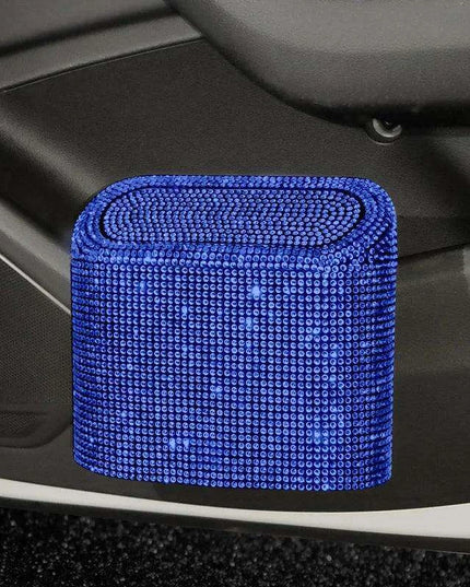 Rhinestone Elegance Car Trash Bin - Chic Auto Waste Container