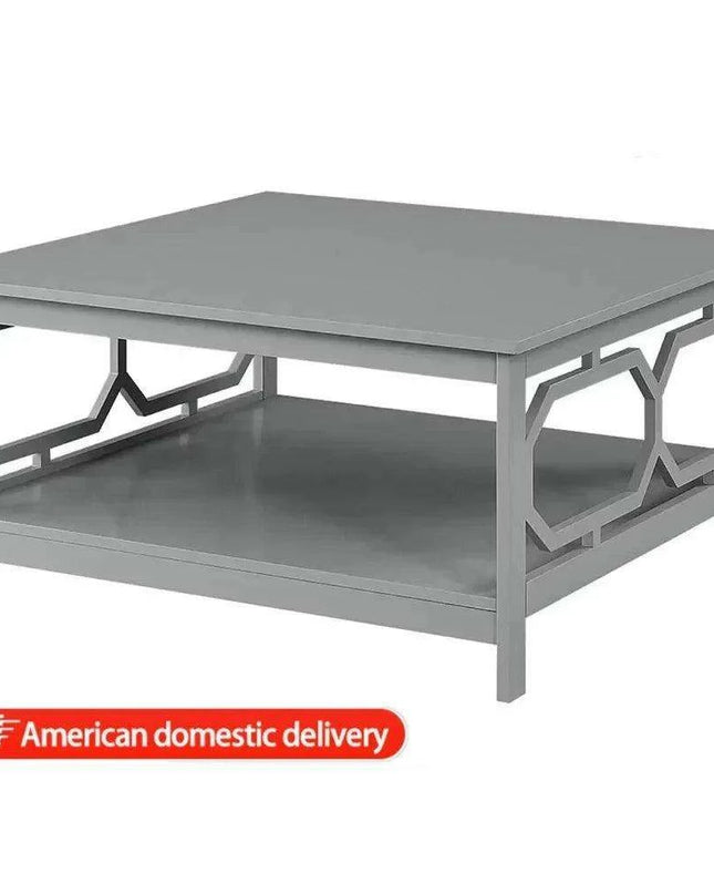 Sleek Gray Coffee Table with Hidden Storage and Ample Display Space