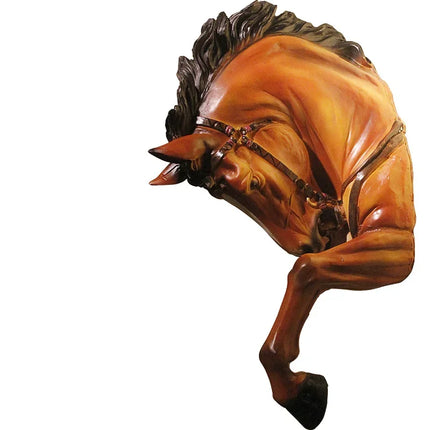 American Creative Resin War Horse Head Statue Wall Decor Crafts Animal