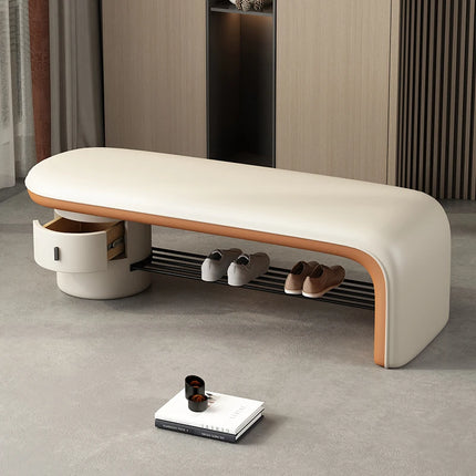 Treasure Home Modern Shoe Changing Stool with Drawers & Minimalist Des
