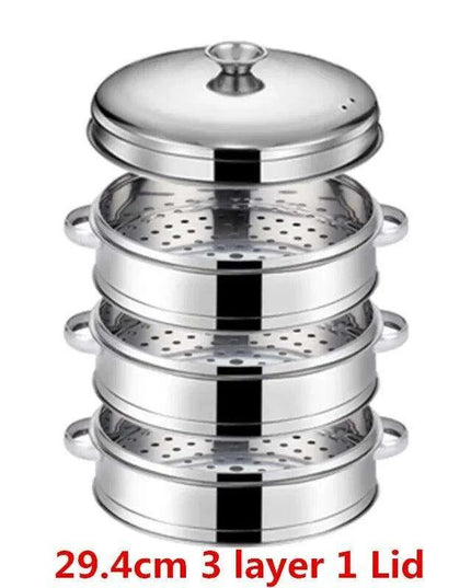 Bamboo Steamer Pot Combo with Stainless Steel Accessories for Ultimate Steaming