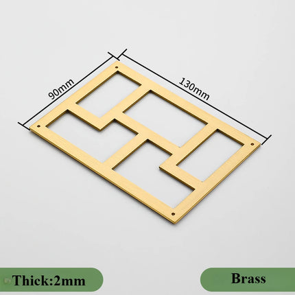Brass Decorative Furniture Inlay Sheet — Hollow Carved Golden Panel, Sold as 1 or 2 Pieces