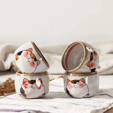 Charming Lucky Cat Ceramic Tea Set - Perfect Gift for Tea Enthusiasts