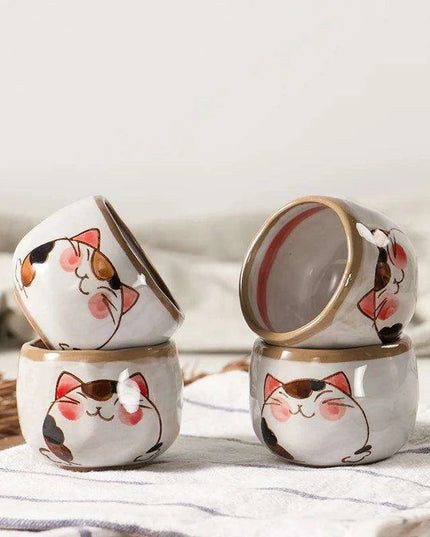 Enchanting Lucky Cat Ceramic Tea Set - Elevate Your Tea Rituals