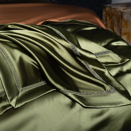 Premium Satin Silky Duvet Cover Set - Ultra Soft, Cooling
