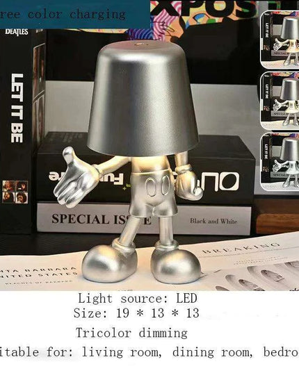 Illuminating Elegance: Golden Charging Desk Lamp with Italian Resin Accent