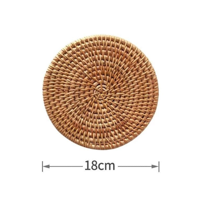 Handcrafted Rattan Coaster Set - Elegant Heat-Resistant Table Protectors for Teapots and More