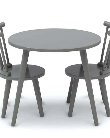 Kids' Artistic Play Wooden Table and Chair Set - Safe Certified Modern Grey Design