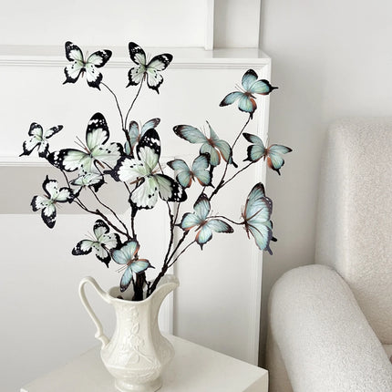 27.6" Faux Butterfly Flower Arrangement with Dried Branches