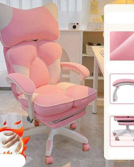 Nordic Luxe Gaming Chair with Genuine Leather and 360-Degree Swivel