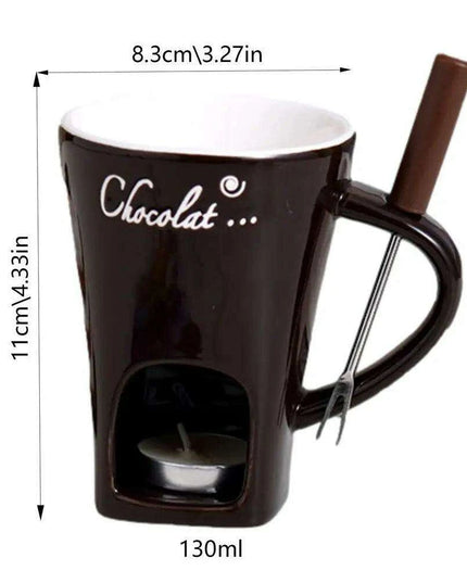 Elegant Ceramic Fondue Set with Butter Warmer for Decadent Dipping Experiences