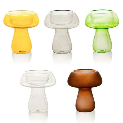 Whimsical Glass Mushroom Candle Holder - Ideal for Nordic Home Decor and Celebratory Events