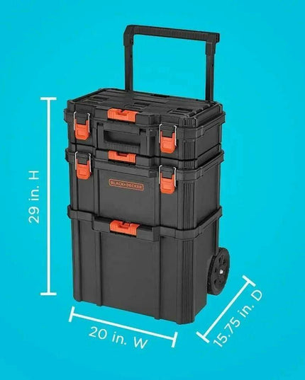 Stackable Wheeled Toolbox Organizer Set - The Ultimate Portable Storage Solution
