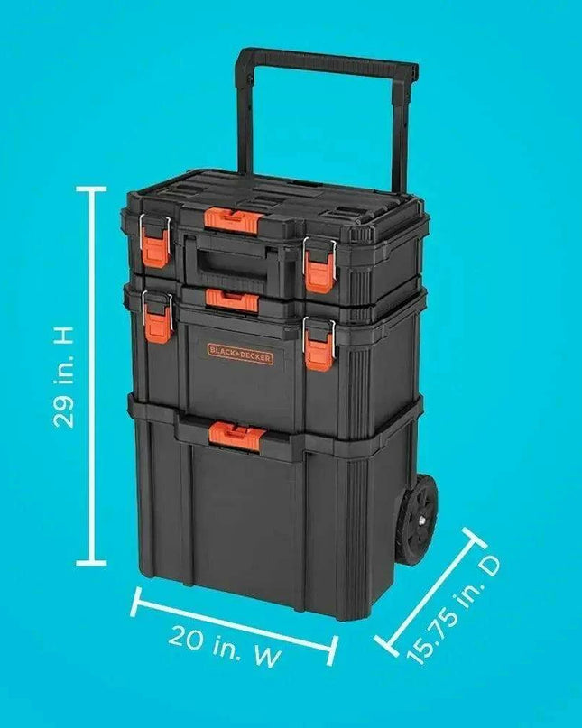 Stackable Wheeled Toolbox Organizer Set - The Ultimate Portable Storage Solution