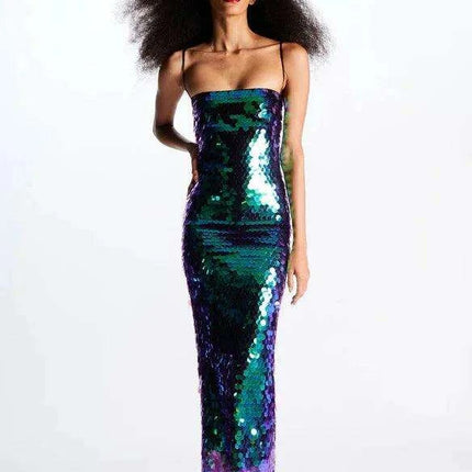 Gorgeous Backless Sequin Cocktail Dress - Elegant Evening Gown for Women