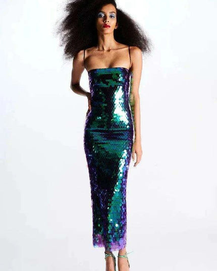 Gorgeous Backless Sequin Cocktail Dress - Elegant Evening Gown for Women